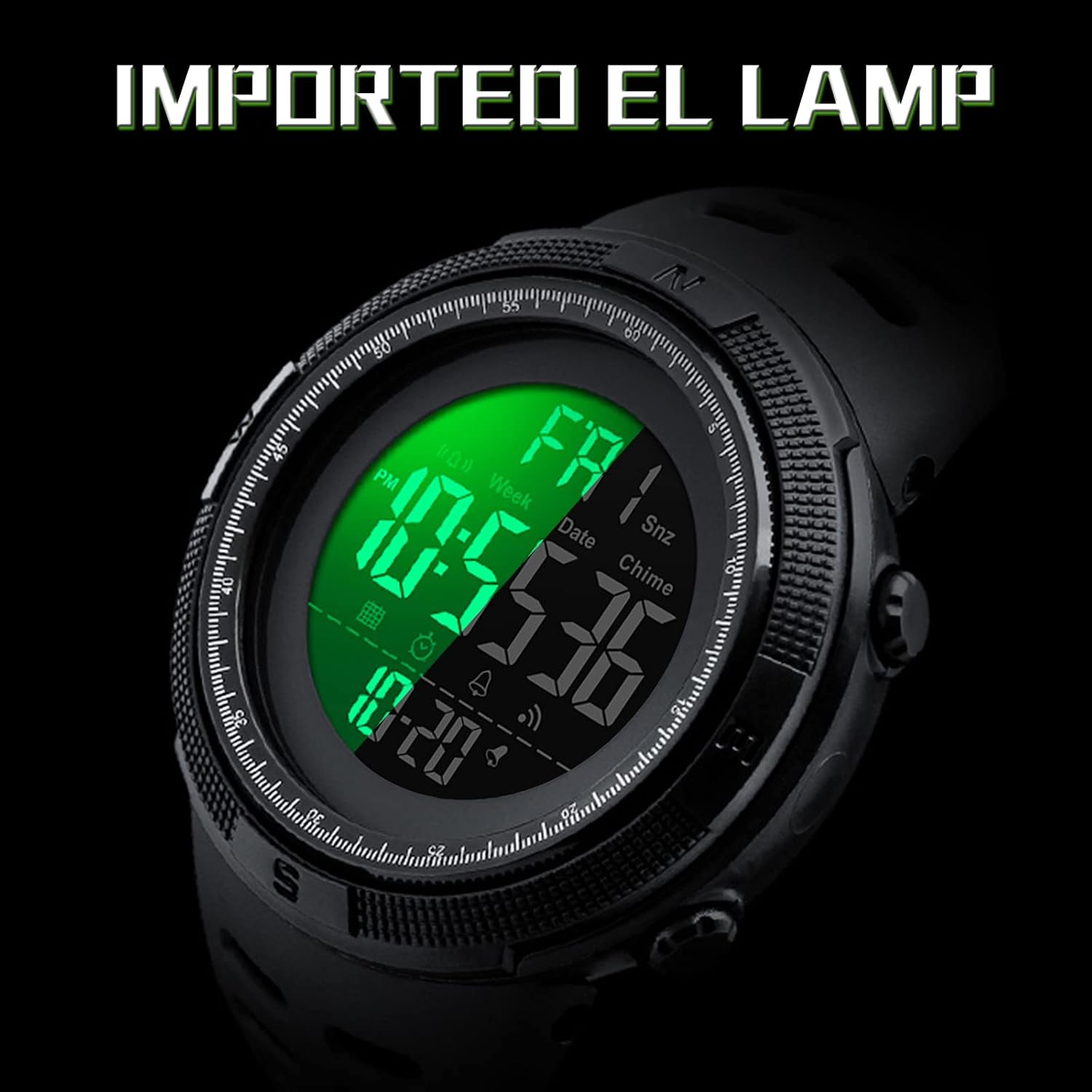 SKMEI Watch for Men,Military Sports Round Digital Watch with Waterproof Led Light Stopwatch Countdown Date Alarms Chronograph