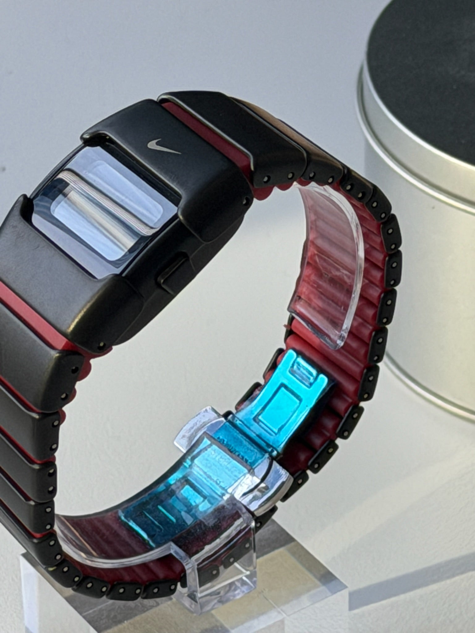 Nike D-Line Matte Black Digital Watch with Red Accents | Retro Y2K Sports Watch | Unisex Streetwear Timepiece