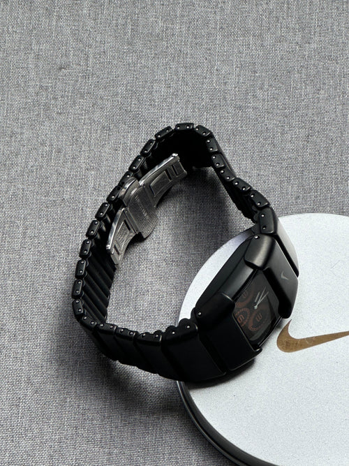 Nike D-Line Matte Black Analogue Watch with Orange Dial | Rare Collectible | Unisex Retro Sports Timepiece