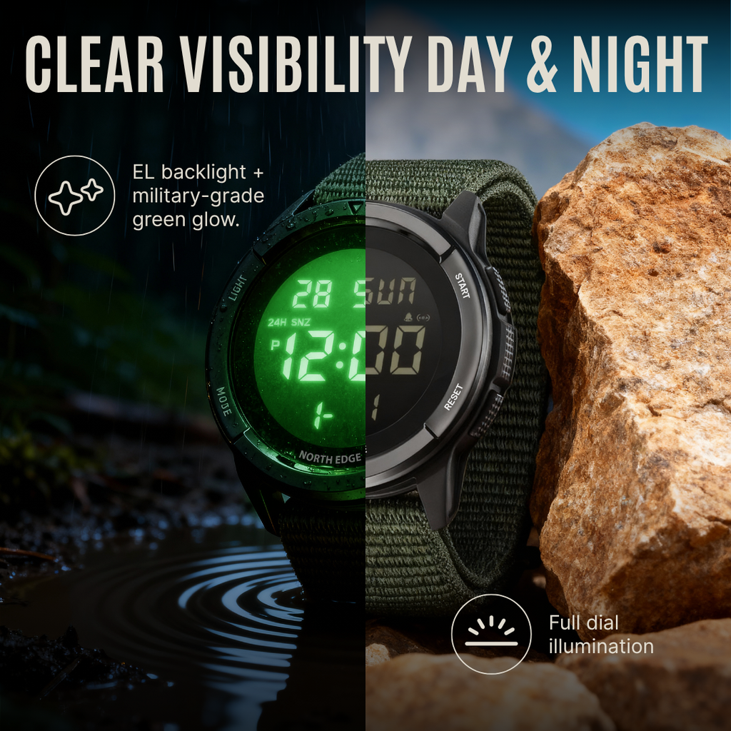 NorthEdge 45 — Digital Carbon Fiber Field Watch for Extreme Adventure