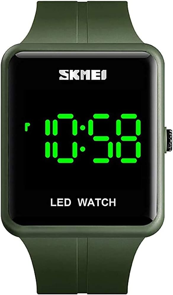 Gosasa Classic Square Face Unisex Women's Men's Digital Multifunction Outdoor Casual Watch Countdown 50M Waterproof Led Light Wristwatch