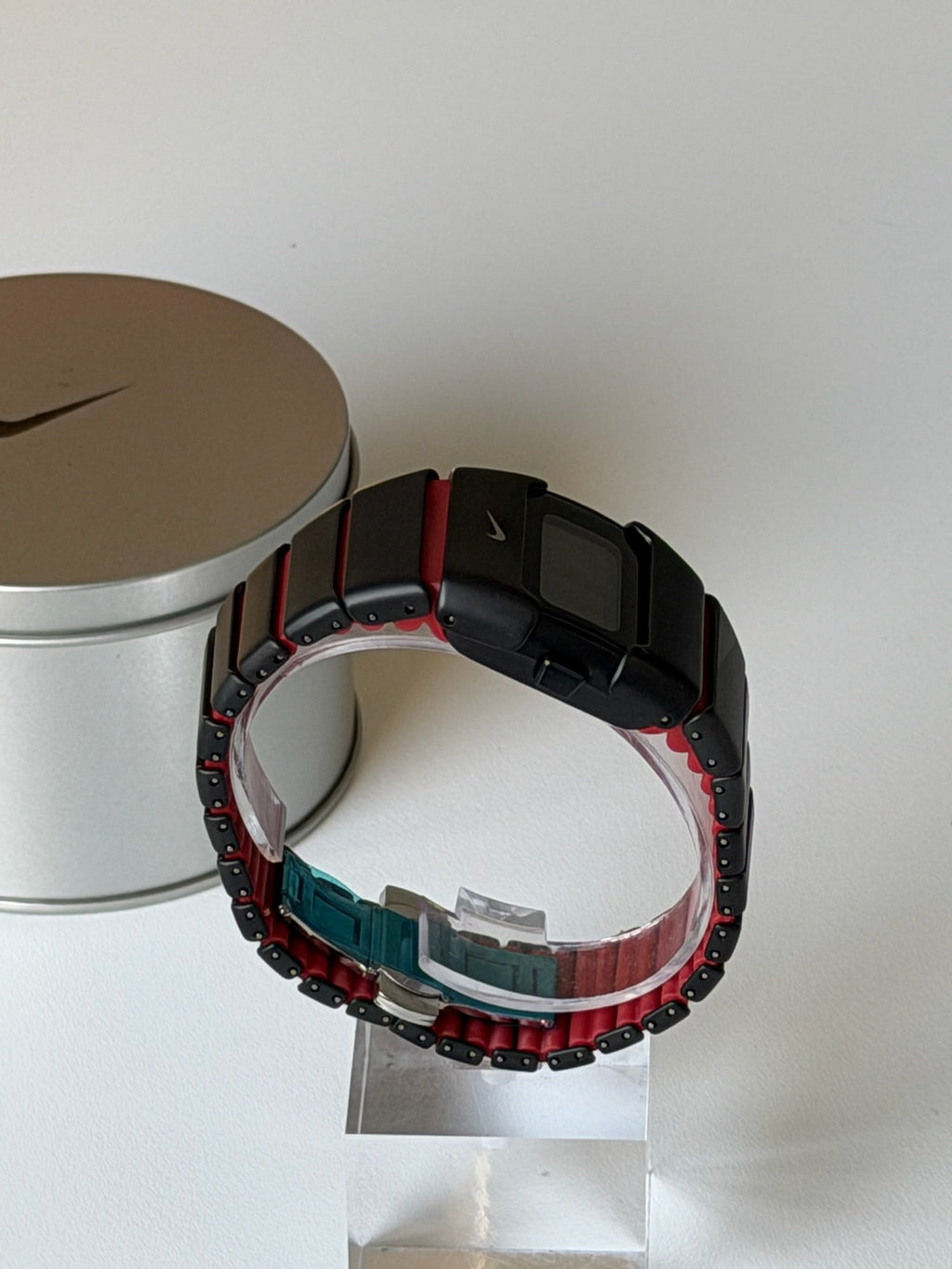 Nike D-Line Matte Black Digital Watch with Red Accents | Retro Y2K Sports Watch | Unisex Streetwear Timepiece