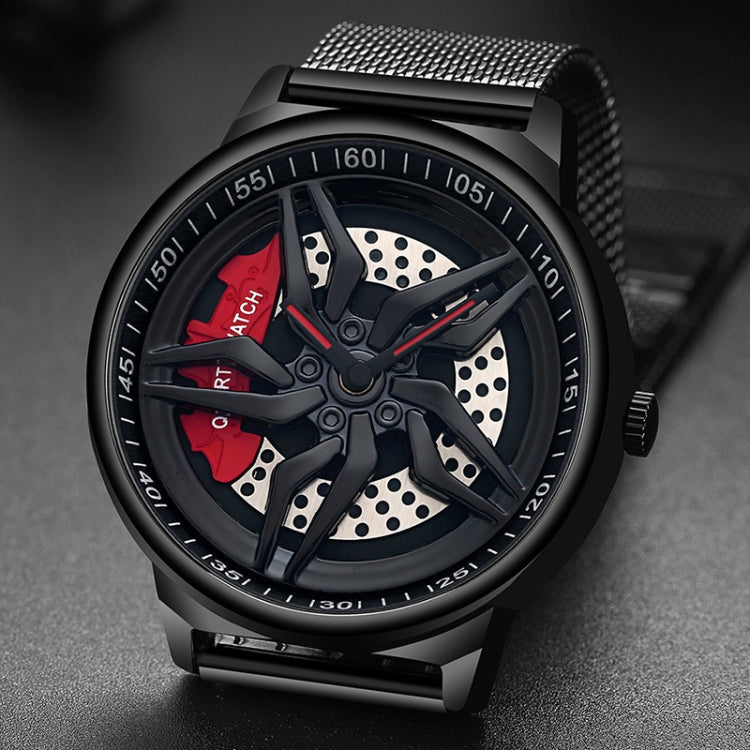 SANDA 1062 360 Degree Hollow Spinning Dial Mesh Strap Quartz Watch for Men, 1062 Mesh Strap