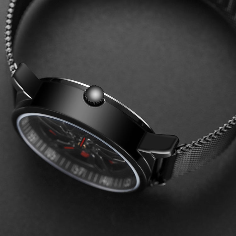 SANDA 1062 360 Degree Hollow Spinning Dial Mesh Strap Quartz Watch for Men, 1062 Mesh Strap