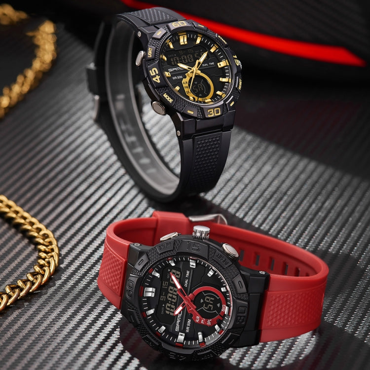 SANDA 3087 Luminous Waterproof Dual Display Electronic Watch