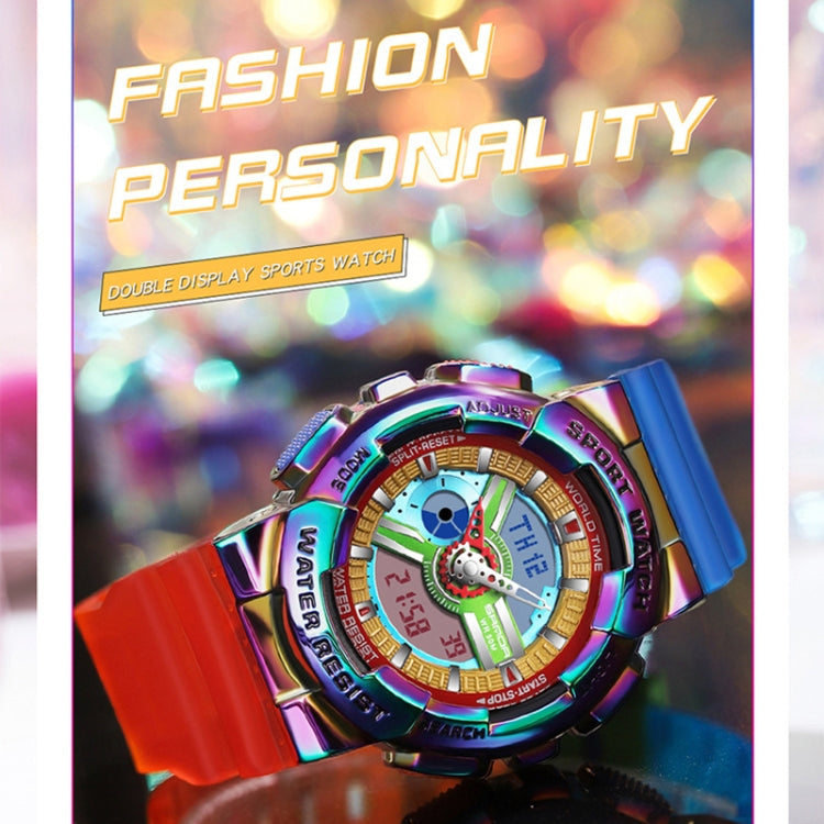 Sanda 3137 TPU Strap Luminous Waterproof Dual Display Electronic Watch
