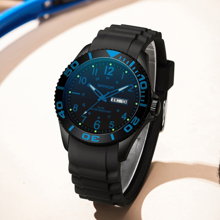 SANDA 1053 Womens TPU Strap Dual Display Waterproof Electronic Watch
