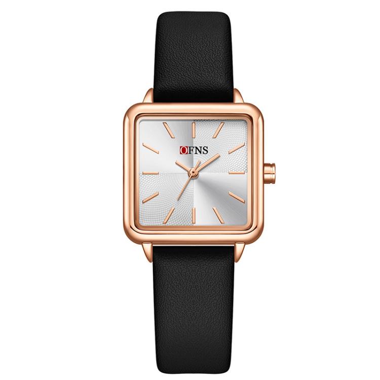 SANDA 1316 Ladies 3ATM Waterproof Alloy Case Quartz Watch, Leather-Black, Leather-Pink, Leather-Grey, Leather-Blue, Leather-White, Leather-Red