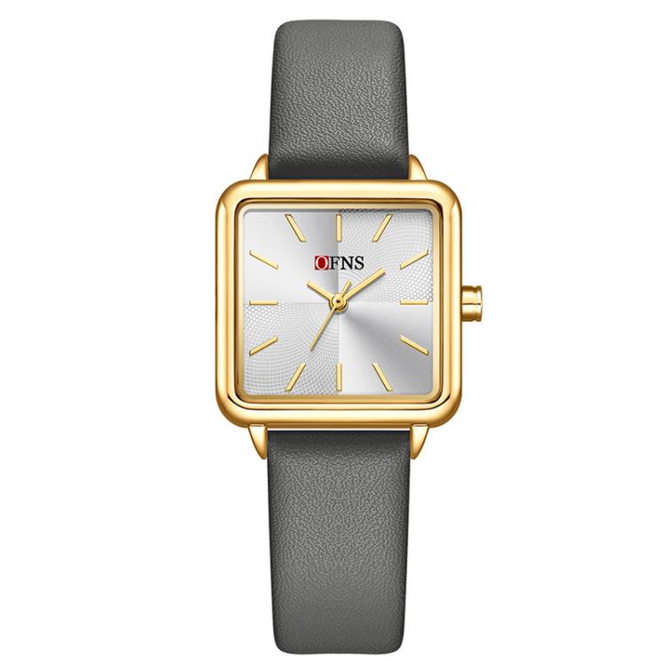 SANDA 1316 Ladies 3ATM Waterproof Alloy Case Quartz Watch, Leather-Black, Leather-Pink, Leather-Grey, Leather-Blue, Leather-White, Leather-Red