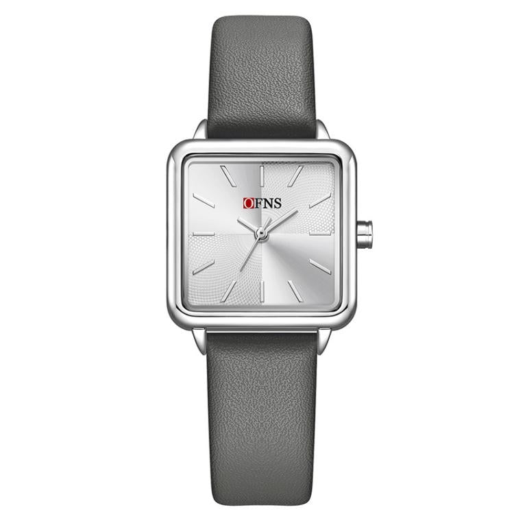 SANDA 1316 Ladies 3ATM Waterproof Alloy Case Quartz Watch, Leather-Black, Leather-Pink, Leather-Grey, Leather-Blue, Leather-White, Leather-Red
