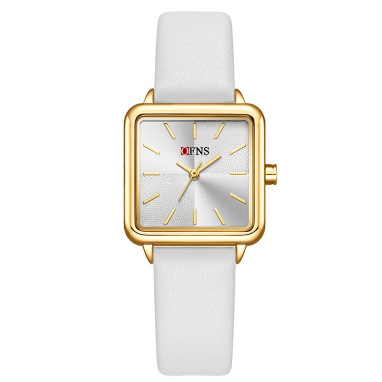 SANDA 1316 Ladies 3ATM Waterproof Alloy Case Quartz Watch, Leather-Black, Leather-Pink, Leather-Grey, Leather-Blue, Leather-White, Leather-Red