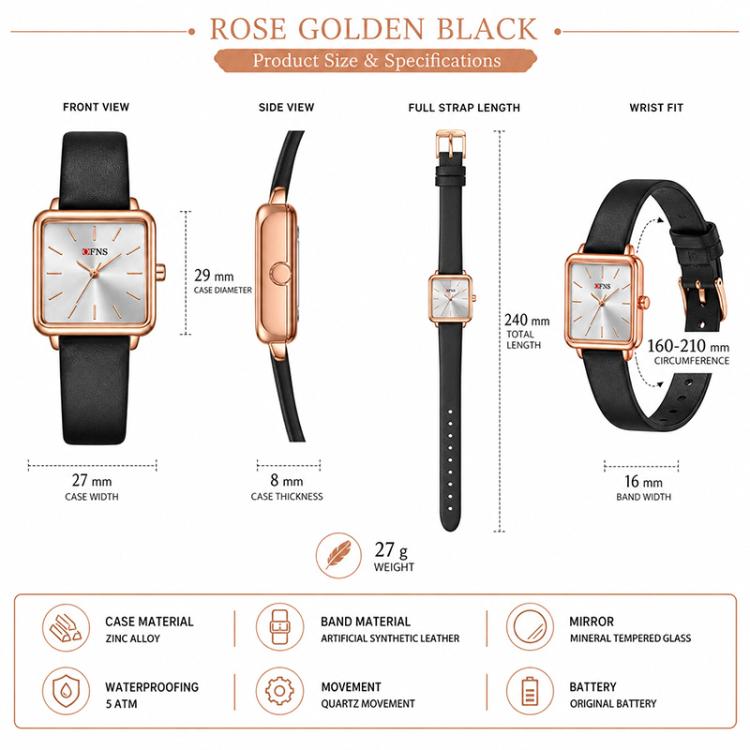 SANDA 1316 Ladies 3ATM Waterproof Alloy Case Quartz Watch, Leather-Black, Leather-Pink, Leather-Grey, Leather-Blue, Leather-White, Leather-Red