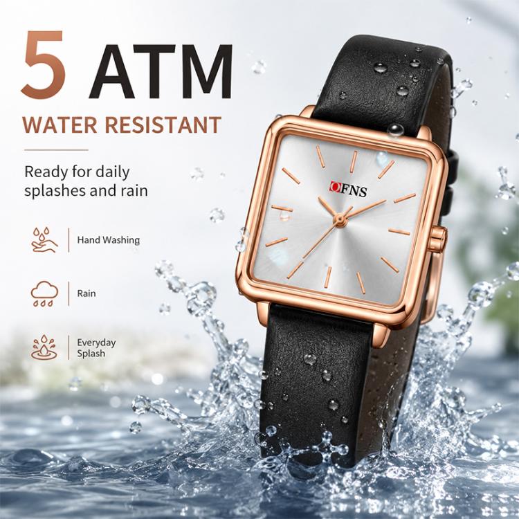SANDA 1316 Ladies 3ATM Waterproof Alloy Case Quartz Watch, Leather-Black, Leather-Pink, Leather-Grey, Leather-Blue, Leather-White, Leather-Red