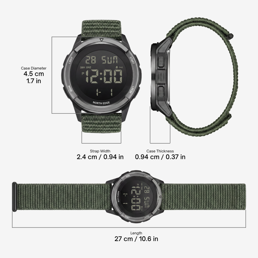 NorthEdge 45 — Digital Carbon Fiber Field Watch for Extreme Adventure