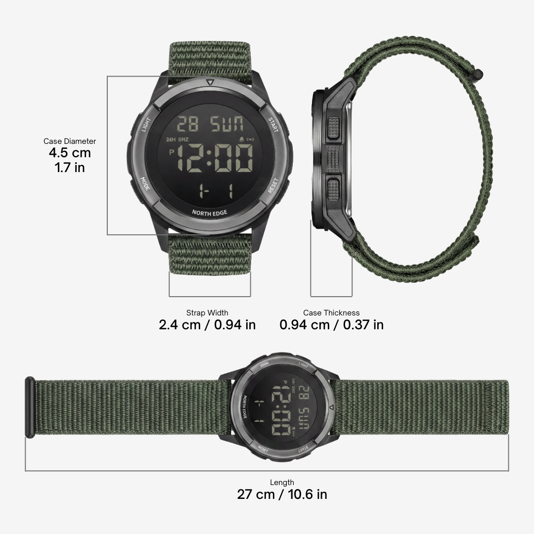 NorthEdge 45 — Digital Carbon Fiber Field Watch for Extreme Adventure