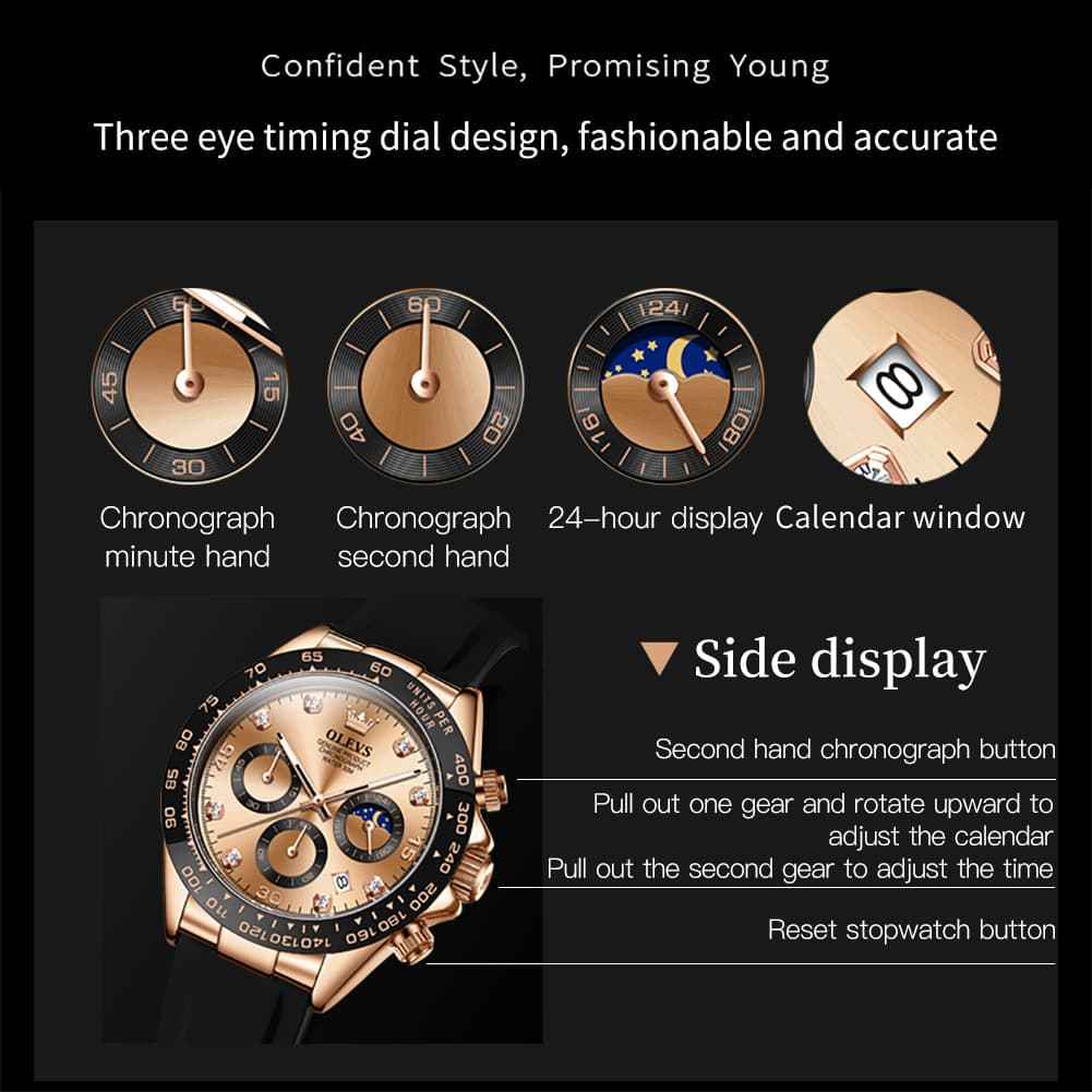 "The Speedster" Luxury Sport Chronograph | Silicone Strap & Racing Dial