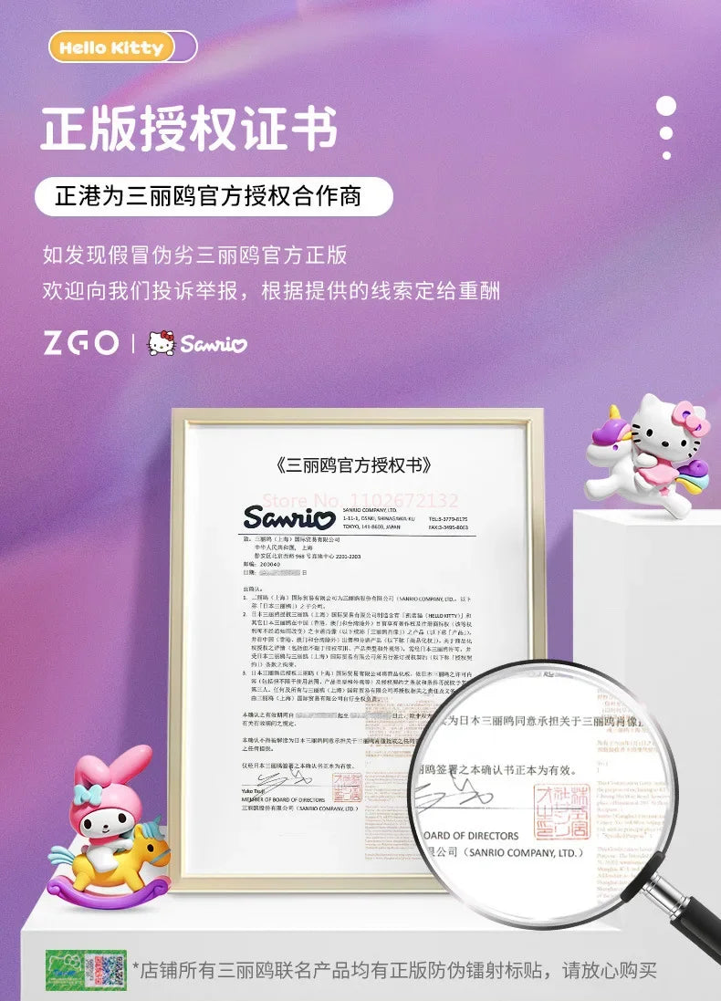 Original Sanrio Joint Zgo Kuromi Cinnamoroll Anime Cute Watches Waterproof Luminous Kawaii Sports Quartz Watch Chrismas Gifts