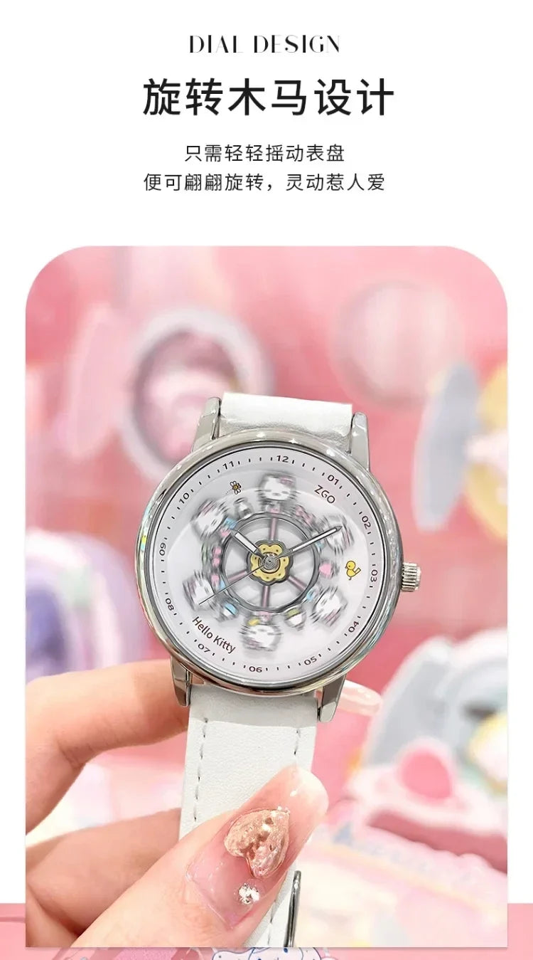 ZGO X Sanrio Watch Clock Fashion Quartz Watch Rotate The Dial