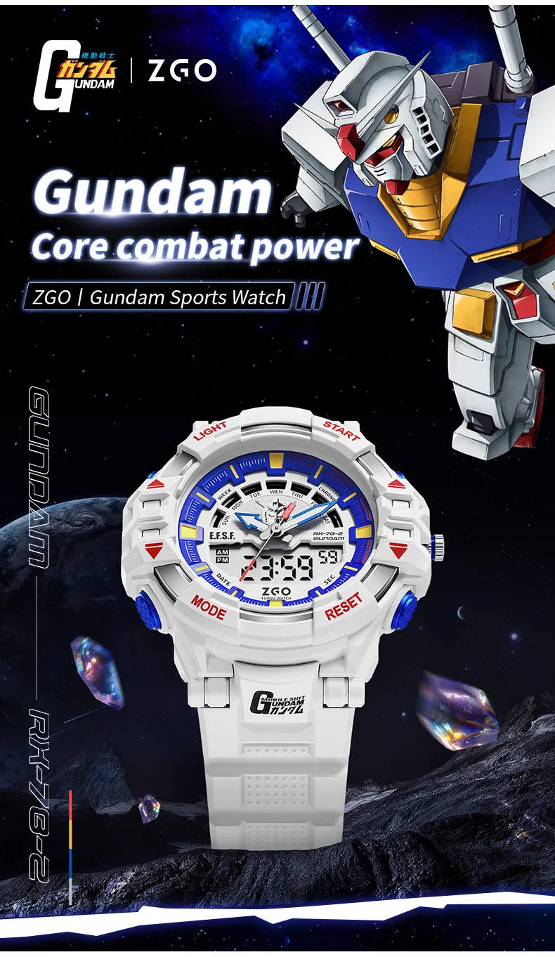 ZGO X Gundam Kids Watch Mechanical Waterproof Sports Electronic Digital Watches For Middle School Student Teenage Boys
