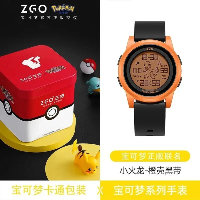 ZGO Co-branded Anime Series Watch Men's Sports Waterproof Student Trend Pikachu Quartz Electronic Watch Gifts