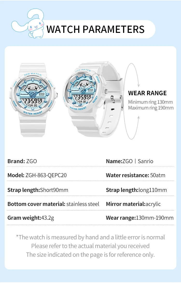 ZGO X Sanrio Cinnamoroll Electronic Watch for girls