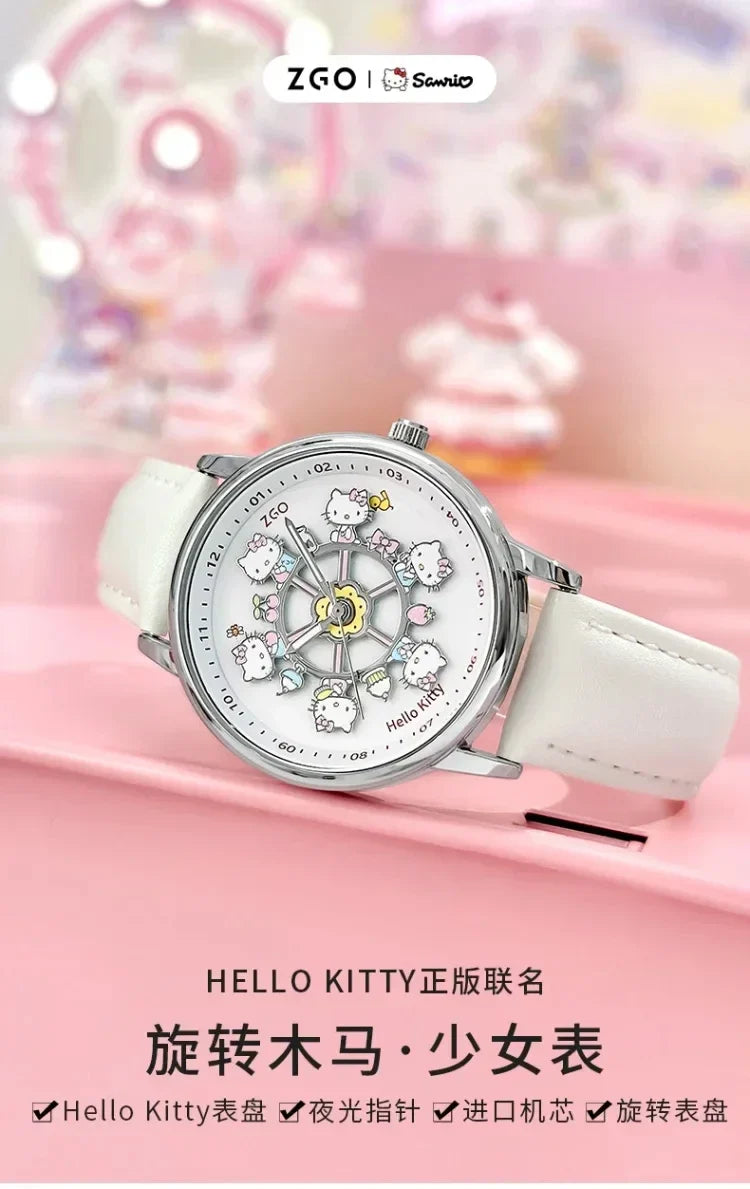 ZGO X Sanrio Watch Clock Fashion Quartz Watch Rotate The Dial