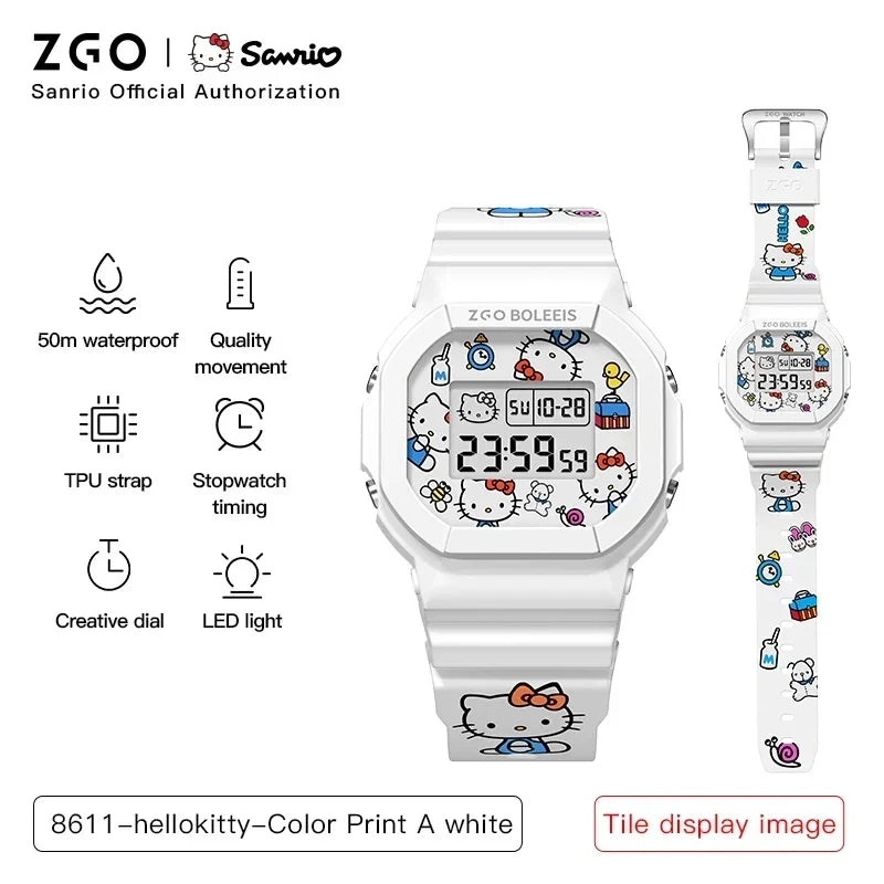 ZGO x Sanrio Hello Kitty Women's Watches Electronic Watch Sports Wristwatch Waterproof