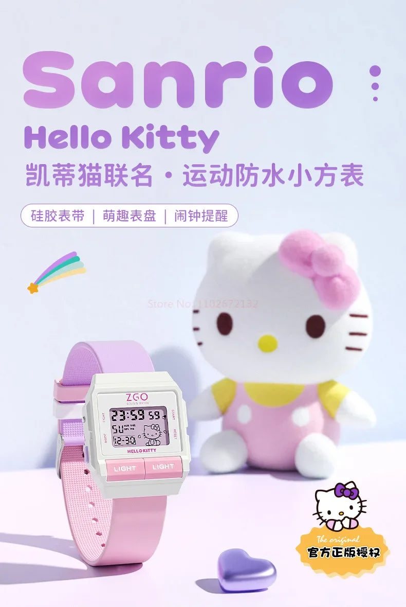 Original Sanrio Joint Zgo Kuromi Cinnamoroll Anime Cute Watches Waterproof Luminous Kawaii Sports Quartz Watch Chrismas Gifts