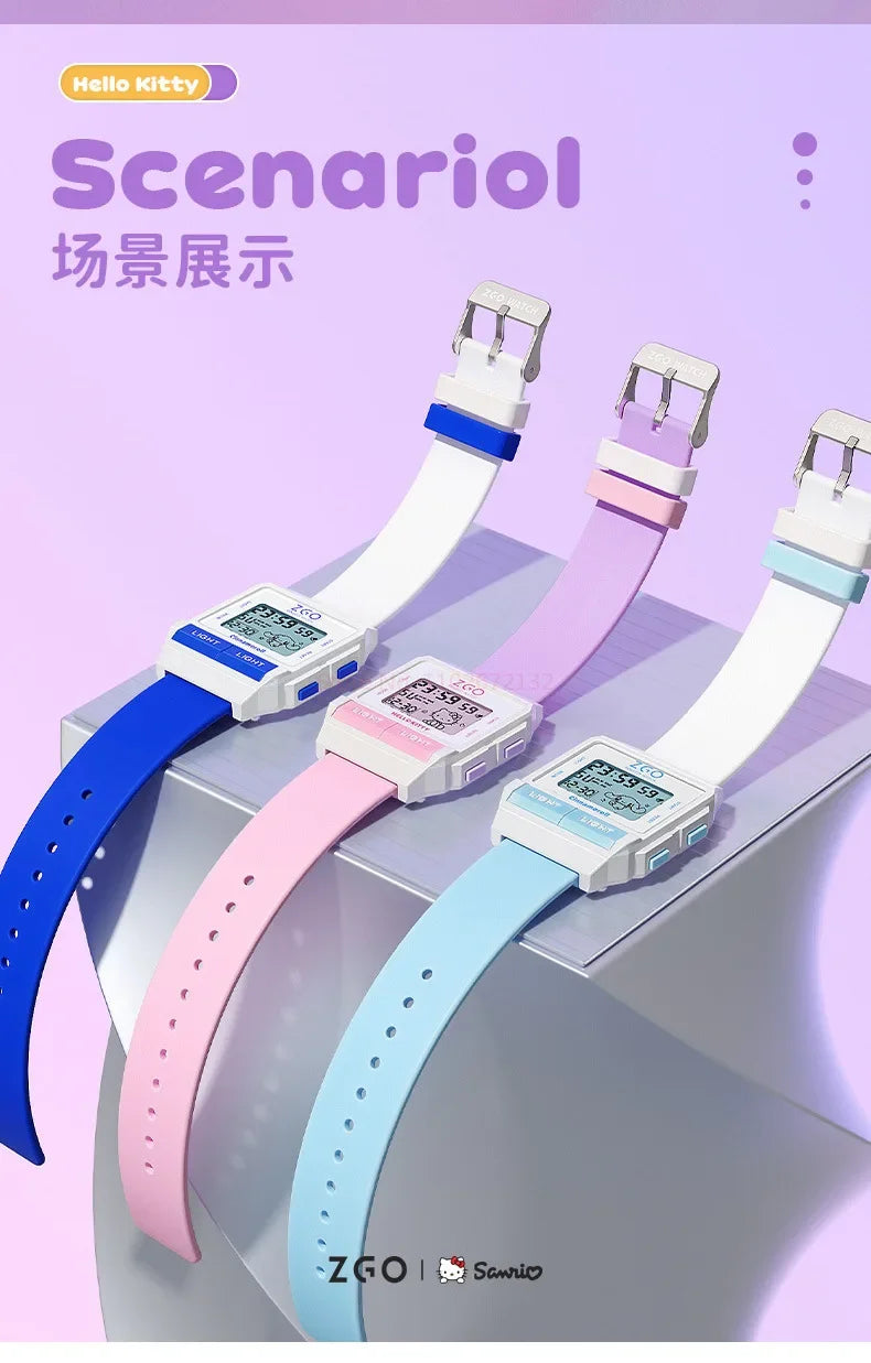 Original Sanrio Joint Zgo Kuromi Cinnamoroll Anime Cute Watches Waterproof Luminous Kawaii Sports Quartz Watch Chrismas Gifts