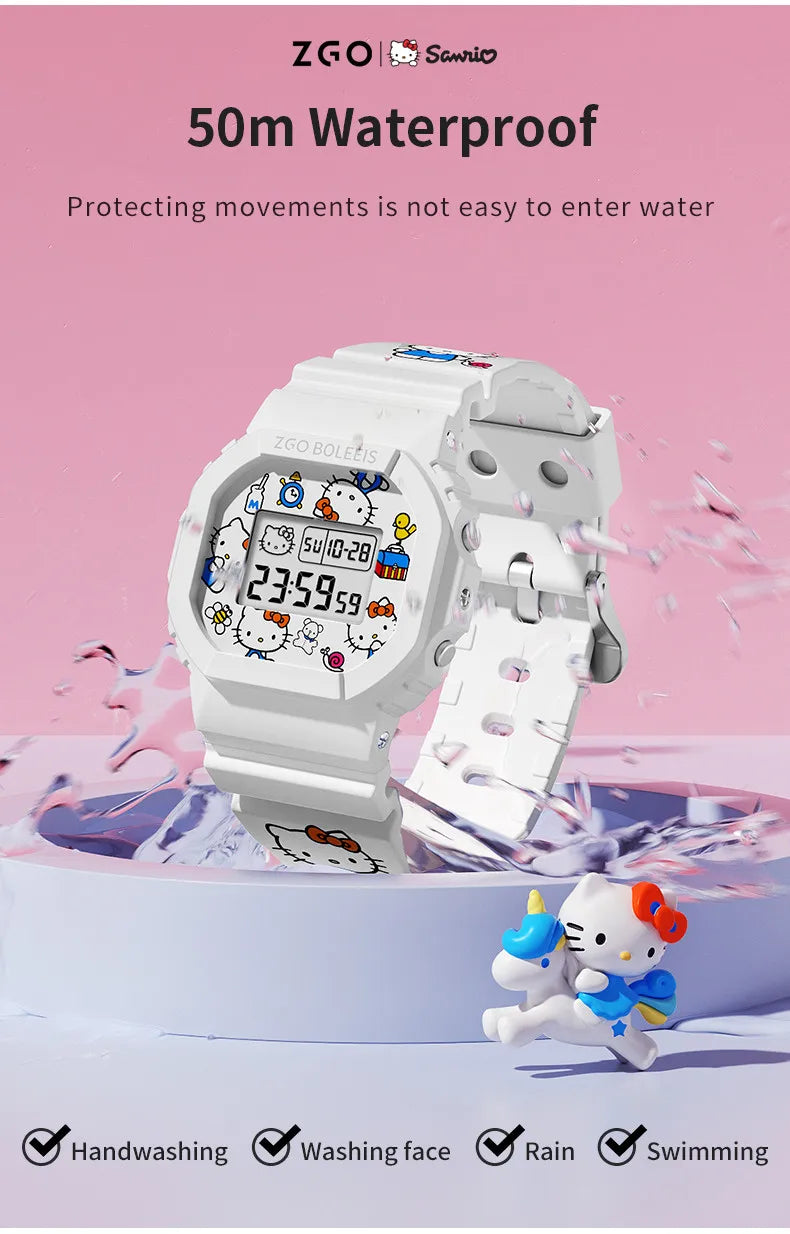 ZGO x Sanrio Hello Kitty Women's Watches Electronic Watch Sports Wristwatch Waterproof