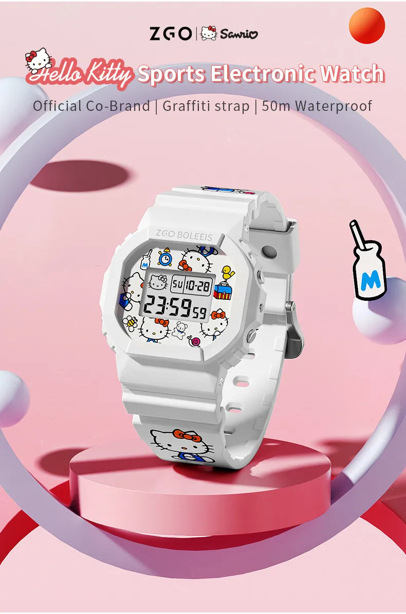 ZGO x Sanrio Hello Kitty Women's Watches Electronic Watch Sports Wristwatch Waterproof