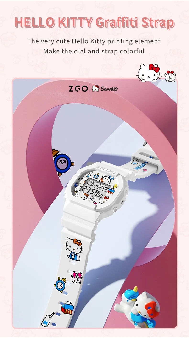 ZGO x Sanrio Hello Kitty Women's Watches Electronic Watch Sports Wristwatch Waterproof