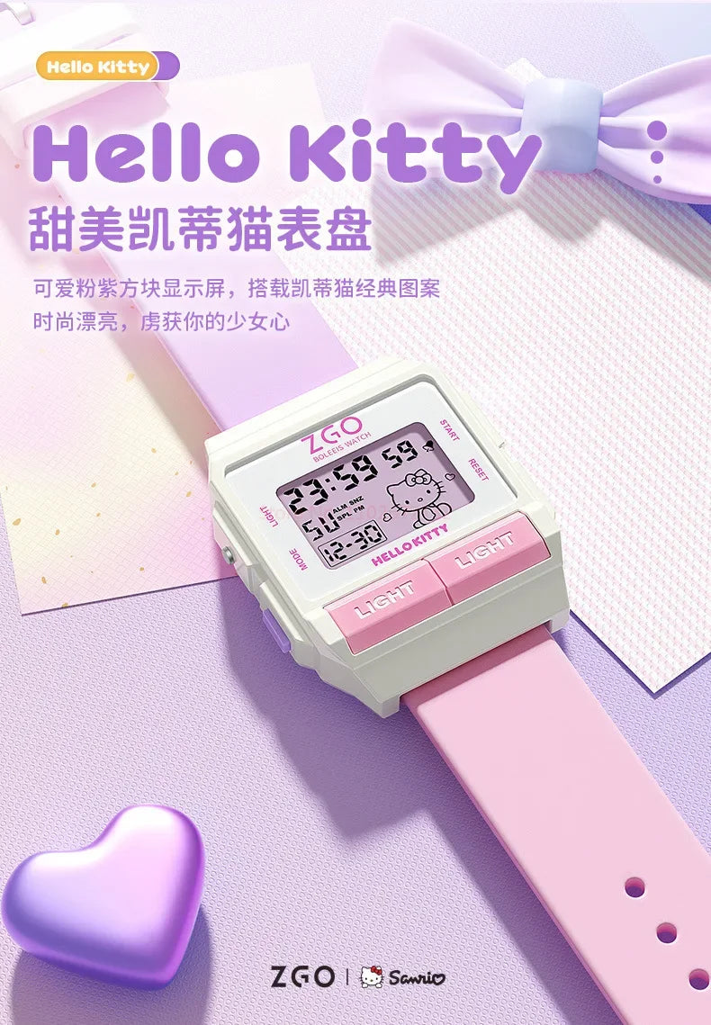 Original Sanrio Joint Zgo Kuromi Cinnamoroll Anime Cute Watches Waterproof Luminous Kawaii Sports Quartz Watch Chrismas Gifts