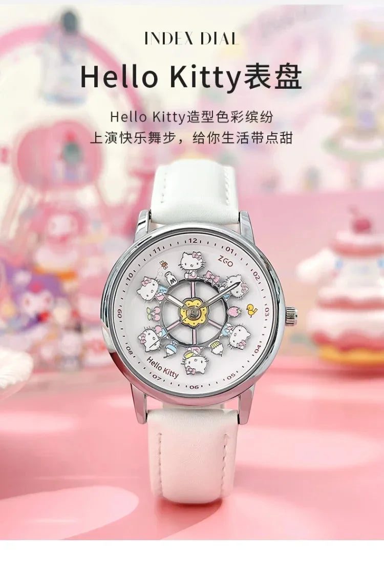 ZGO X Sanrio Watch Clock Fashion Quartz Watch Rotate The Dial