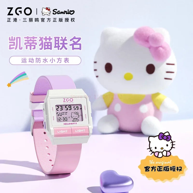 Original Sanrio Joint Zgo Kuromi Cinnamoroll Anime Cute Watches Waterproof Luminous Kawaii Sports Quartz Watch Chrismas Gifts
