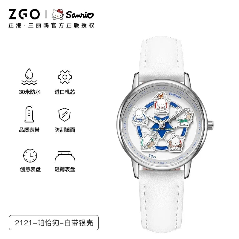 ZGO X Sanrio Watch Clock Fashion Quartz Watch Rotate The Dial
