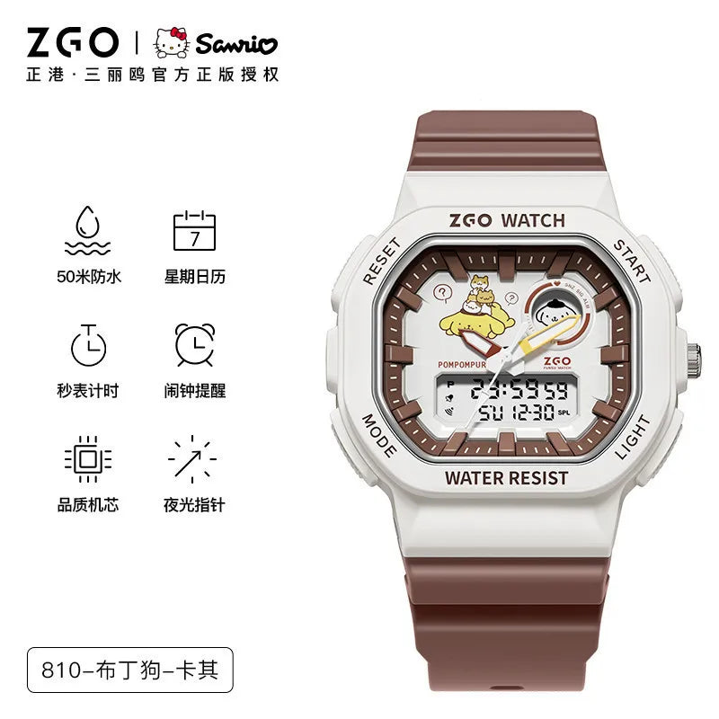 ZGO X Sanrio My Melody New Electronic Watch Dual Display Waterproof