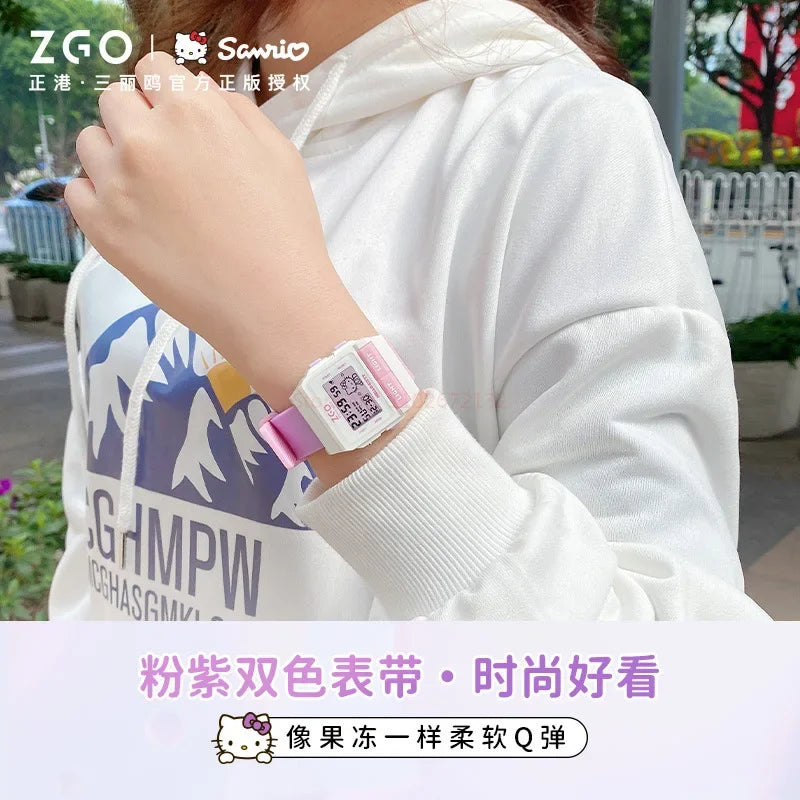 Original Sanrio Joint Zgo Kuromi Cinnamoroll Anime Cute Watches Waterproof Luminous Kawaii Sports Quartz Watch Chrismas Gifts