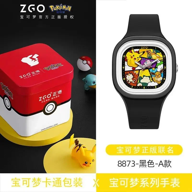 ZGO Co-branded Anime Series Watch Men's Sports Waterproof Student Trend Pikachu Quartz Electronic Watch Gifts