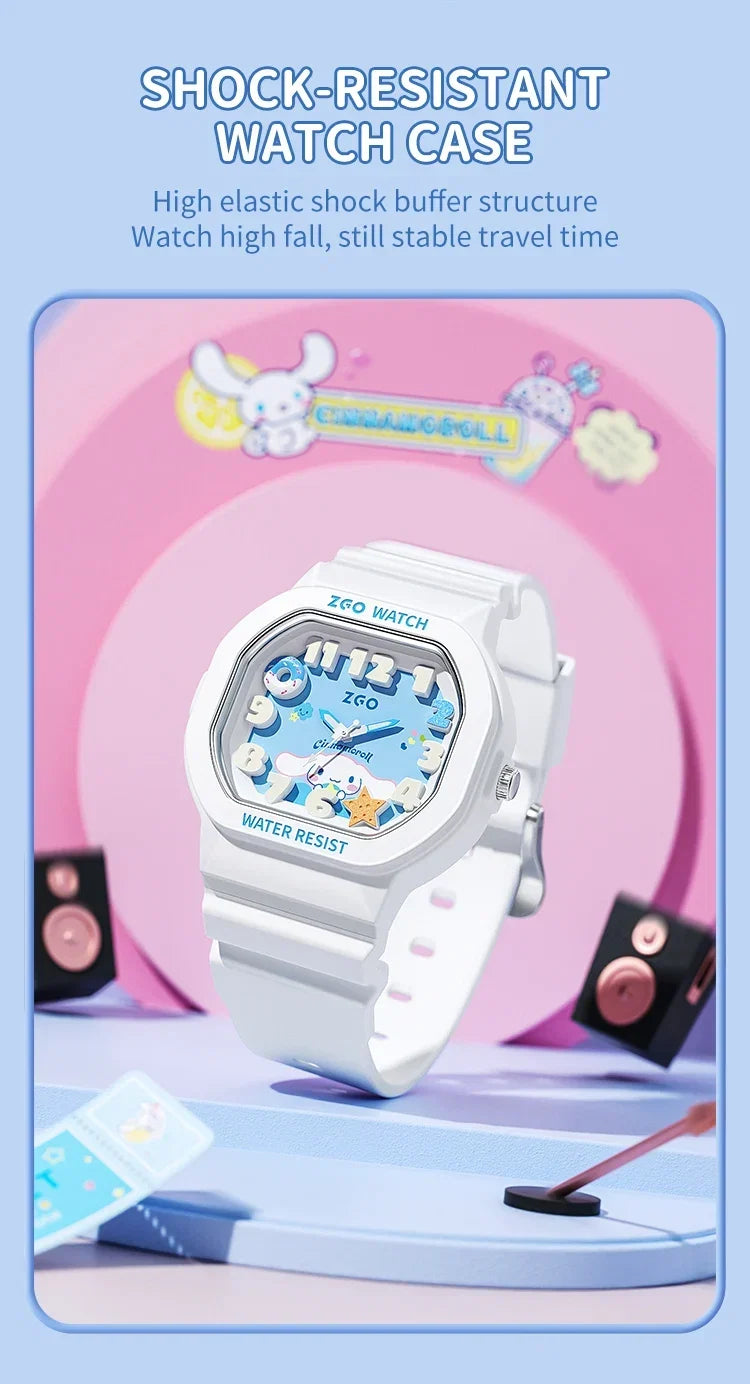 ZGO x Cinnamoroll watch for kids girl waterproof Sports Small square Watch gift 357