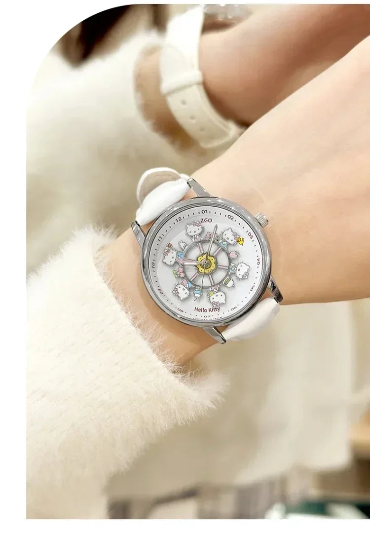 ZGO X Sanrio Watch Clock Fashion Quartz Watch Rotate The Dial