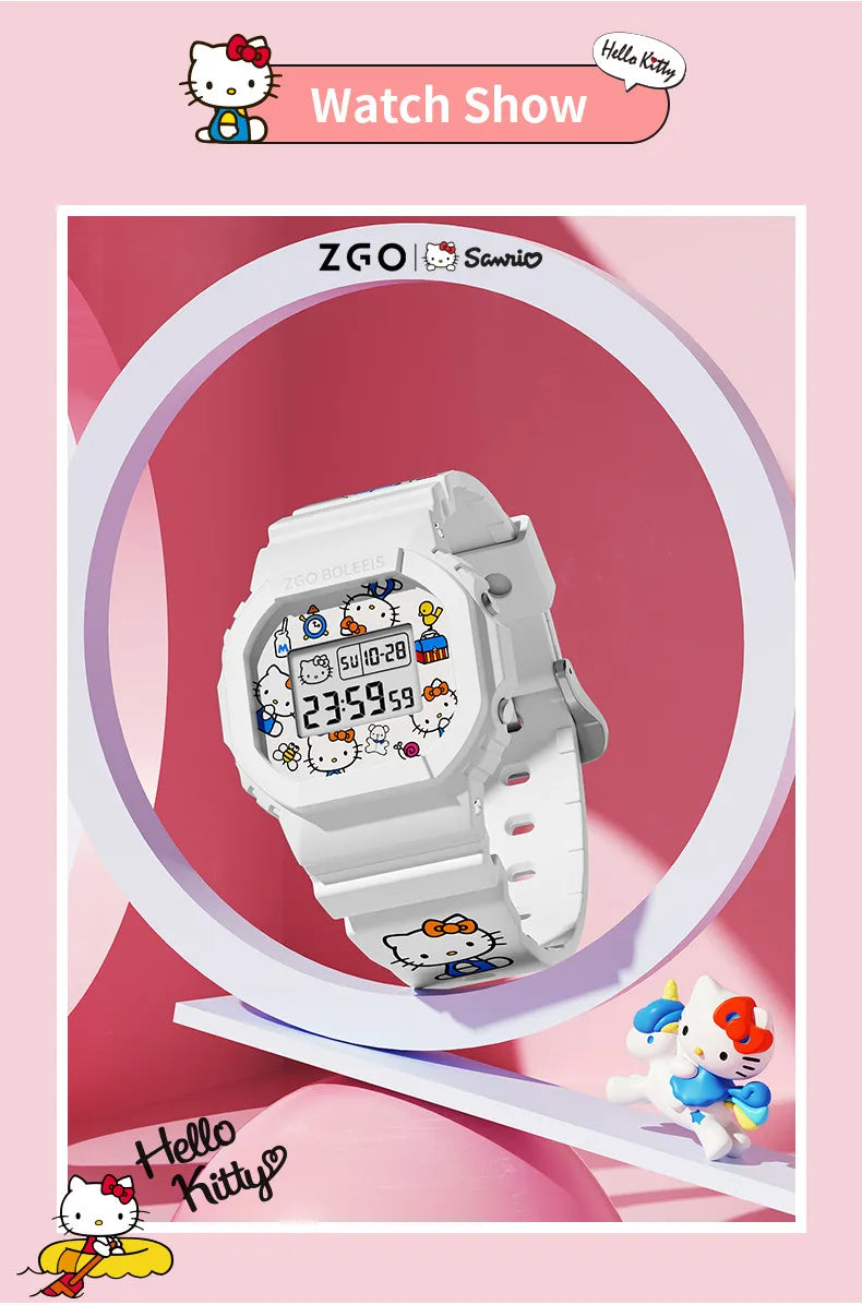 ZGO x Sanrio Hello Kitty Women's Watches Electronic Watch Sports Wristwatch Waterproof