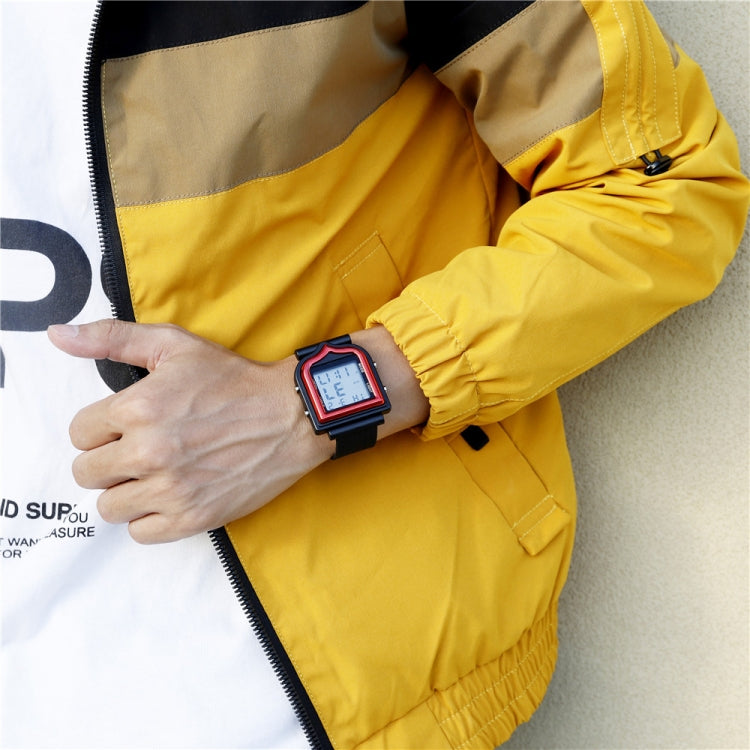 SANDA 388 Fashionable Square Outdoor Sports Leisure Watch Men's And Women's Multi-Functional Waterproof Luminous Electronic Watch