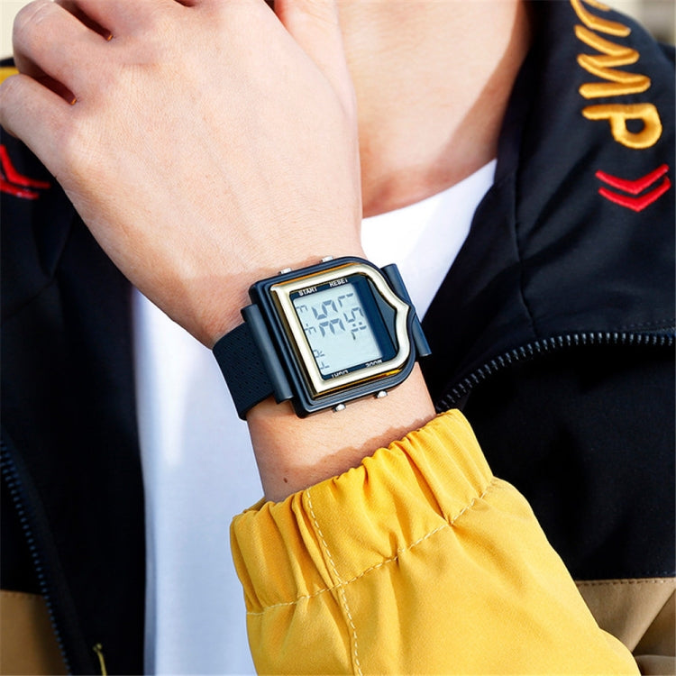SANDA 388 Fashionable Square Outdoor Sports Leisure Watch Men's And Women's Multi-Functional Waterproof Luminous Electronic Watch