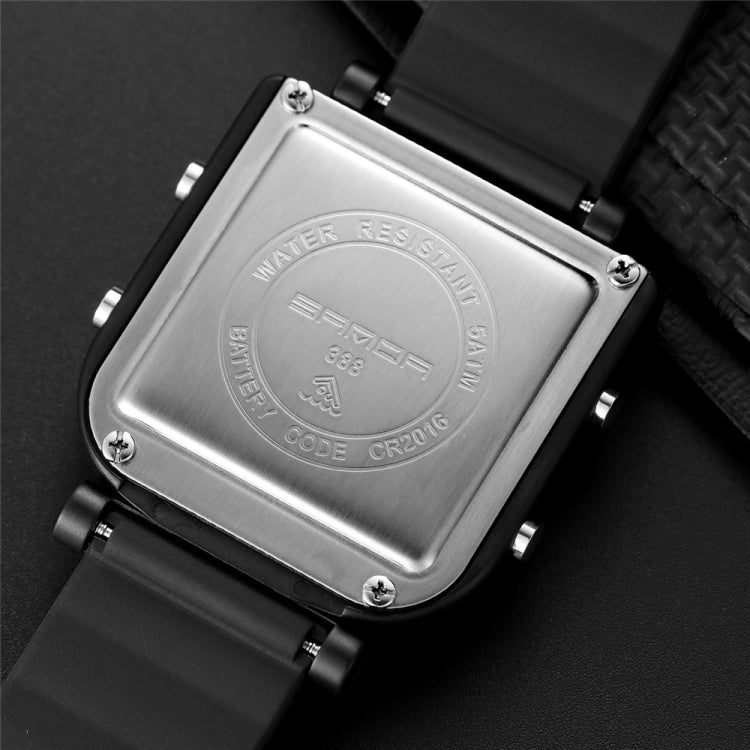SANDA 388 Fashionable Square Outdoor Sports Leisure Watch Men's And Women's Multi-Functional Waterproof Luminous Electronic Watch