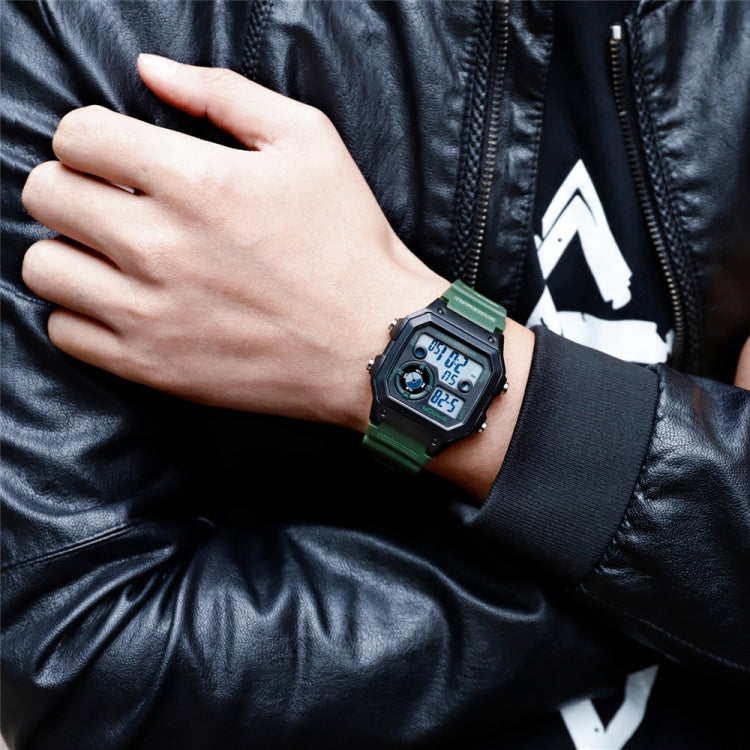 SANDA418 Square Wristwatch Swimming Waterproof Alarm Night light Male Student Watch Simple Fashion Sports Watch