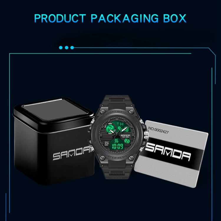 SANDA739  Watch Plate Chao Male Watch Male Student Fashion Trend Multi Functional Digital Waterproof Electronic Meter