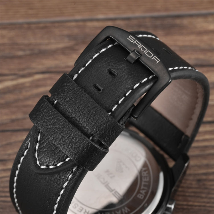 SANDA 774 Men Belt Watch Dual Display Multi Function Sports Electronic Watch Fashion Trend Leisure Waterproof Luminous Watch