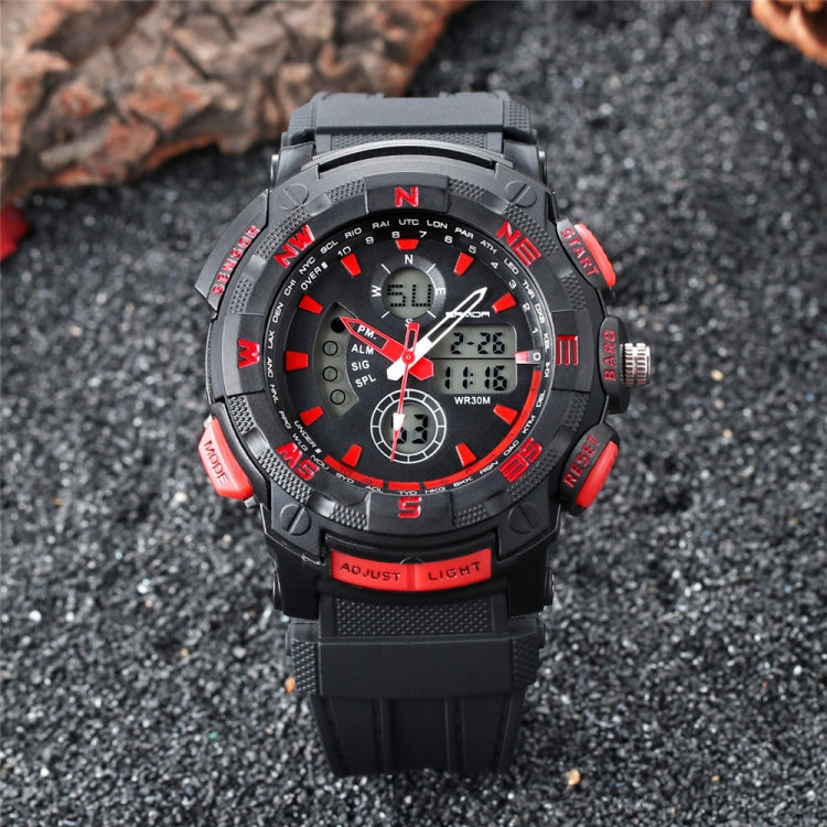 SANDA 775 Watch Male Electronic Watch Adult Middle School Students Youth Multi Functional Sports Water Proof Trend Double Watch