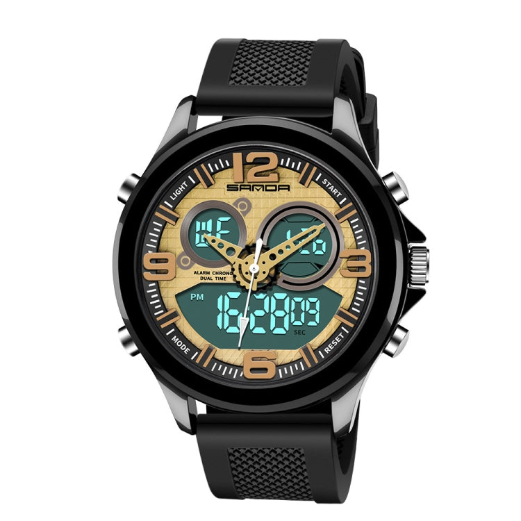 SANDA 793 large Dial Tide Watch Student Fashion Trend Multi Function Double Glow Waterproof Electronic Watch